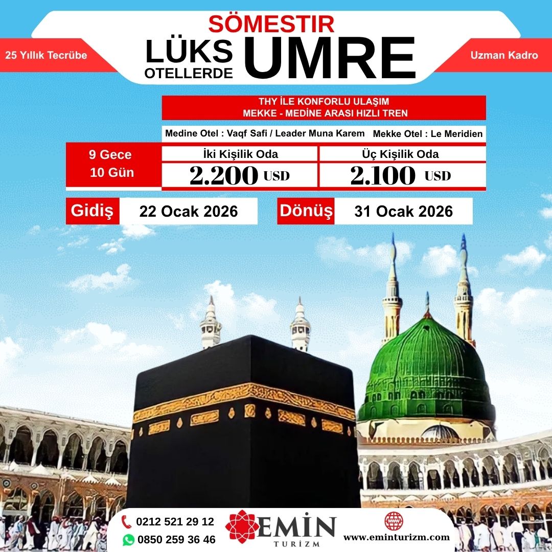 Sömestr Dönemi Lüks Umre Proğramı